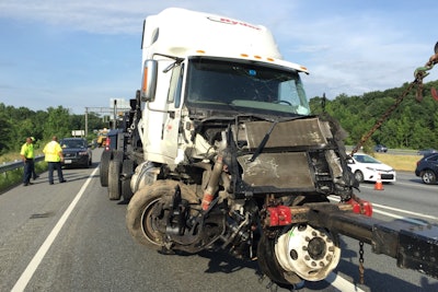 I-95 Maryland semi work zone crash
