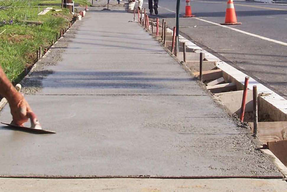 Pouring a sidewalk
