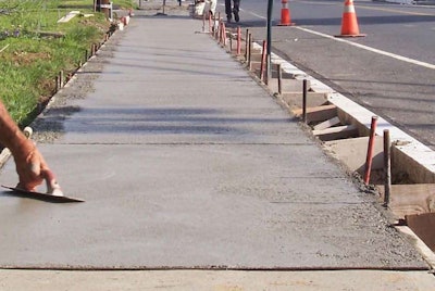 Pouring a sidewalk
