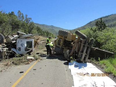 Semi Backhoe Haul Crash Utah 1