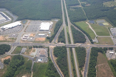 Virginia DOT’s DBIA National Award of Merit project featuring a diverging diamond interchange at Zion Cross Roads on route 15 over I-64 in Louisa County.