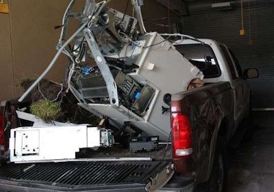 The thieves stashed the ATM in the bed of a pickup before fleeing the scene. Photo Credit: Winter Haven Police Department