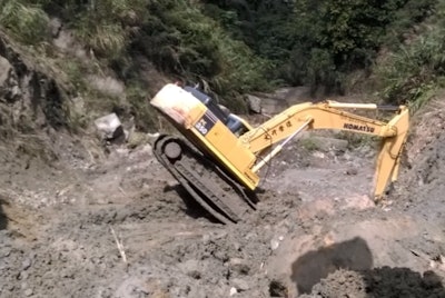 Extreme excavator operation