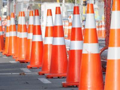 road work cones construction