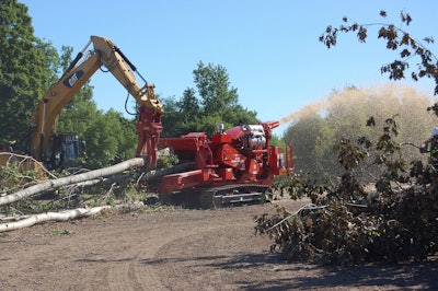Morbark 30/36 track drum chipper