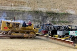 Cat D8 Land Cruiser tug of war