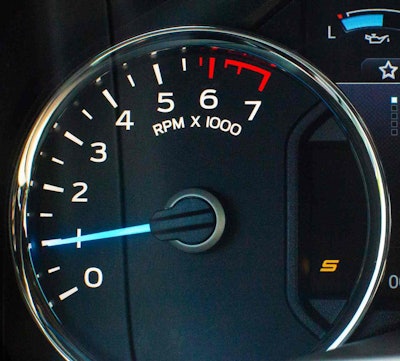An amber ‘S’ lights up on the F-150’s tachometer to indicate that the new sport mode has been activated.