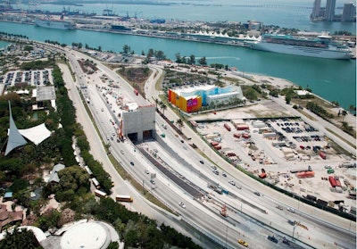 The MacArthur Causeway, part of the Florida Department of Transportations Port of Miami Tunnel project.