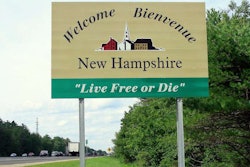 New Hampshire highway welcome sign