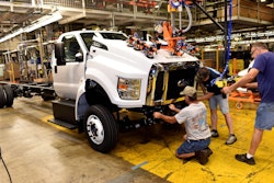 A Ford F-650 is assembled in Avon Lake, Ohio.