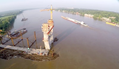 Ohio River River Bridges drone progress