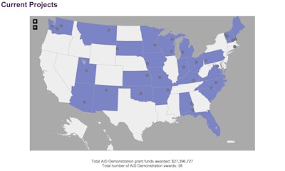 Distribution of AID projects across the U.S.