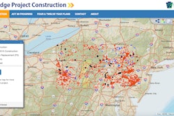 A screen shot of the new PennDOT interactive map.