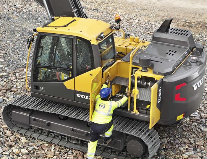 Volvo EC160E excavator climb