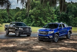 (L to R) 2016 Chevrolet Colorado Midnight Edition and Trail Boss