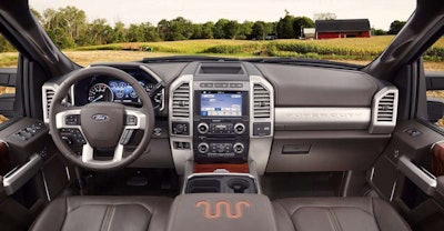 Interior of the 2017 Super Duty King Ranch.