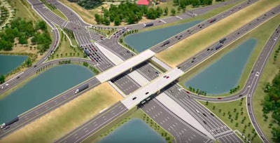 Artist’s rendering of diverging diamond interchange on I-75 near St. Petersburg