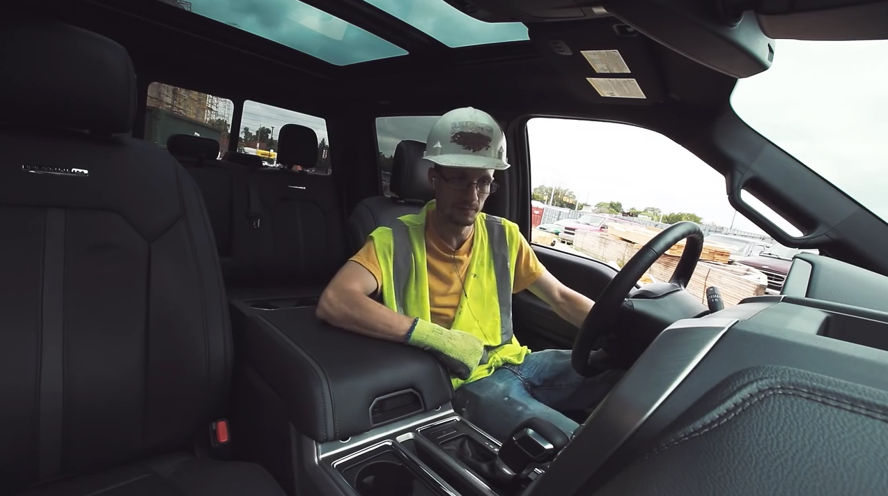 F-150 construction worker back massage