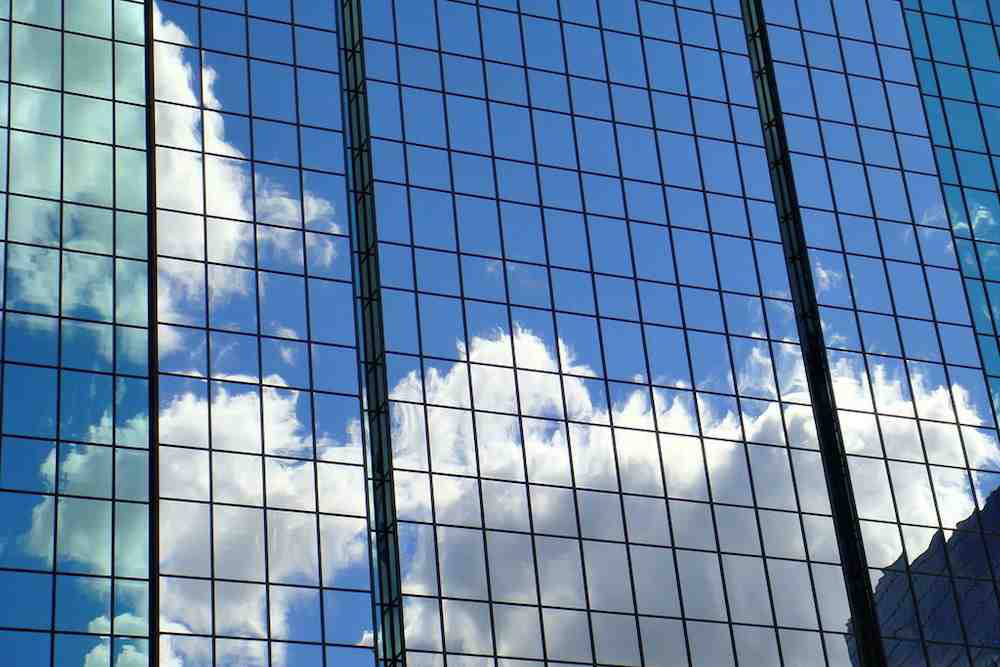 Skyscraper glass close