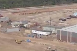 An overhead view of the new high school from KSAT TV footage.