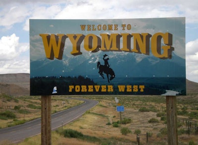 Wyoming welcome sign