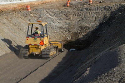 An average of 10 trucks a day delivered loads of the expanded clay lightweight aggregate. (Photo: Trinity Lightweight)