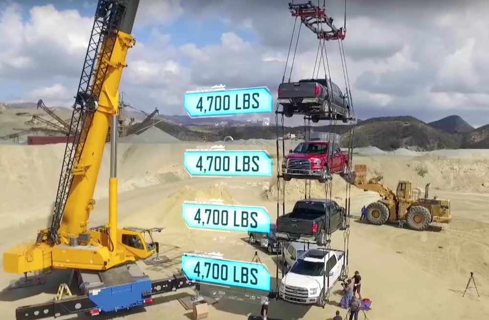 Ford 2017 Super Duty crane F-150 Tonka Dump Truck stunt