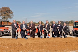 From L to R: Alex Woods, VP, Divisional Operations, KTC; Ted Pederson, VP, Special Projects, KTC; William D. Tate, Mayor, City of Grapevine; Masato Yoshikawa, President & CEO, KTC; David Sutton, President, Kubota Credit Corporation; Representative Giovanni Capriglione, Texas House of Representatives; Todd Stucke, VP, Sales, Marketing & Product Support, KTC; and Dan Jones, VP, Human Resources, Legal & Administration, KTC.