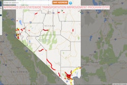 A screenshot of the Nevada Department of Transportation’s new website for information on major road and transit projects in the state.