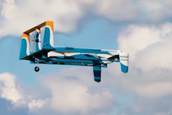 Amazon’s new hybrid delivery drone design can reach speeds of up to 55 mph.