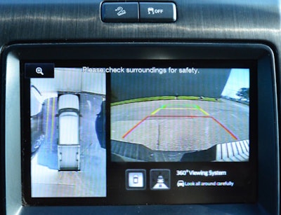 BrandMotion’s 360-degree Vision System allows for a side-by-side display of its overhead and rear/side camera views.