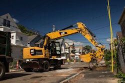 Caterpillar M316F wheeled excavator