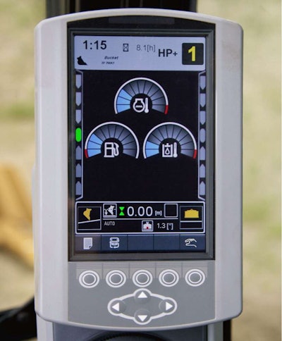 No additional hardware is required to add Grade with Assist on 323F L models already in the field; the new system uses the display already in the cab.