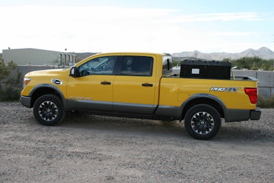 Titan XD PRO-4X comes with off-road features such as Billstein shocks and a front skid plate.