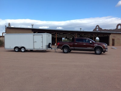 Towing on a six percent grade came easy for Titan XD, thanks to its Cummins 5.0 L turbo diesel engine and Aisin 6-speed transmission.