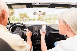 senior citizen driving stock