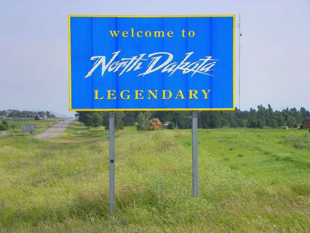 North Dakota welcome sign