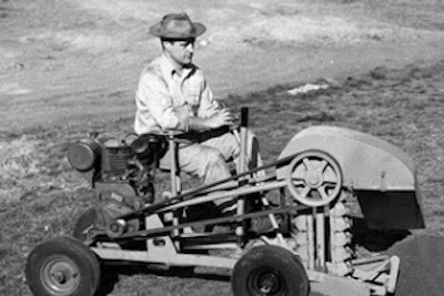 Malzahn with an early trencher prototype.