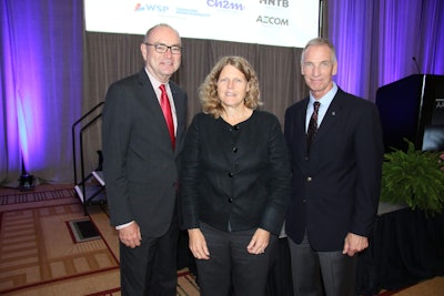 (Left to right) AASHTO Executive Director Bud Wright, MDOT Executive Director Melinda McGrath and AASHTO President John Cox, executive director, Wyoming Department of Transportation