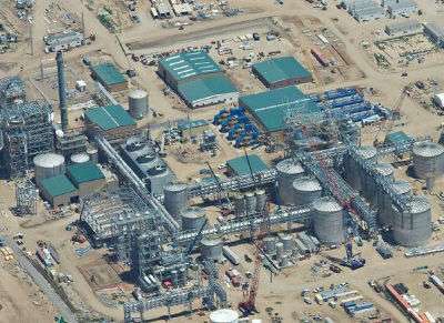 Layoffs continue for international biofuel giant Abengoa, with at least one U.S. newspaper reporting that the company has already filed for bankruptcy. Pictured here is Abengoa’s 1-year-old ethanol plant in Hugoton, Ks., which was shut-down last week.