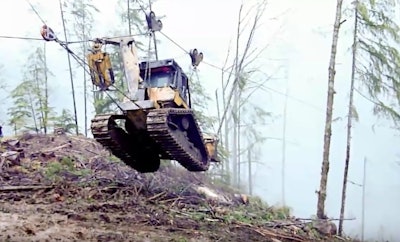 Cat track skidder zipline