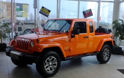 Jeep broke their silence this week at the Detroit Auto Show and announced that the company will be producing a pickup based on the next generation Wrangler. Pictured above is a 2013 Jeep Wrangler Unlimited that’s been converted to a pickup using Jeep’s JK-8 body conversion kit.