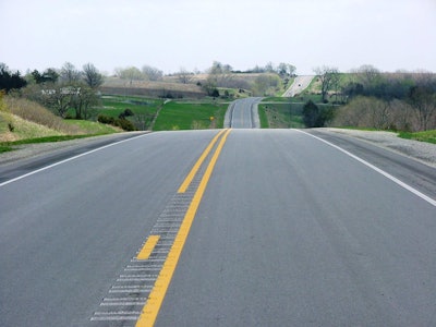 A view of the new section of U.S. 34 in Iowa