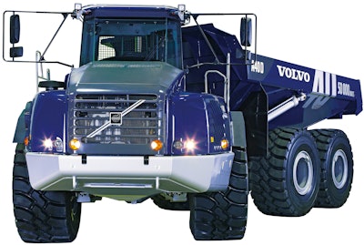 Volvo celebrated it’s 50,000th articulated hauler with a Volvo blue paint scheme.
