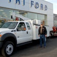 Ron Hunsche, Ron Hunsche Excavating, takes delivery of his Contractor’s Dream Package at Tri Ford in Highland, Illinois.
