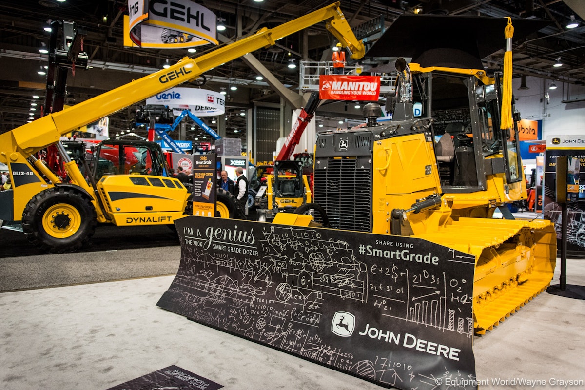 John Deere unveils 700K SmartGrade dozer, integrating Topcon system