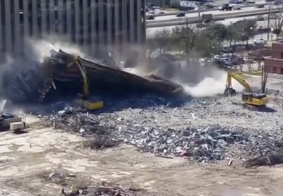 Houston parking garage collapse demo