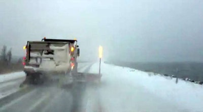 The Superior Stick in use on a roadway in Michigan’s Upper Peninsula.