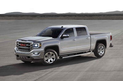 A limited number of hybrid 2016 GM trucks will be available in California this spring. Featured above is the 2016 GMC Sierra 1500 with eAssist.