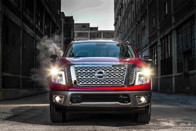 CHICAGO (Feb. 11, 2016)  Nissan TITAN will be available in 4x2 or 4x4 drive configurations with three cabin configurations  Crew Cab, King Cab and Single cab  and three bed lengths  5.5, 6.5 and 8 feet. Similar to TITAN XD, TITAN will be available in five trim levels  S, SV, PRO-4X, SL and Platinum Reserve. The TITAN will be powered by Nissans 5.6-liter Endurance® V8 gasoline engine capable of 390 horsepower and 401 lb.-ft. of torque. This engine will be mated to a 7-speed automatic transmission. A V6 gasoline engine will also be available (details to be announced at a later date).